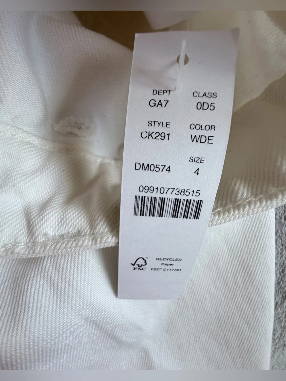 J Crew Womens White High Rise Jeans 100% Cotton Size 4